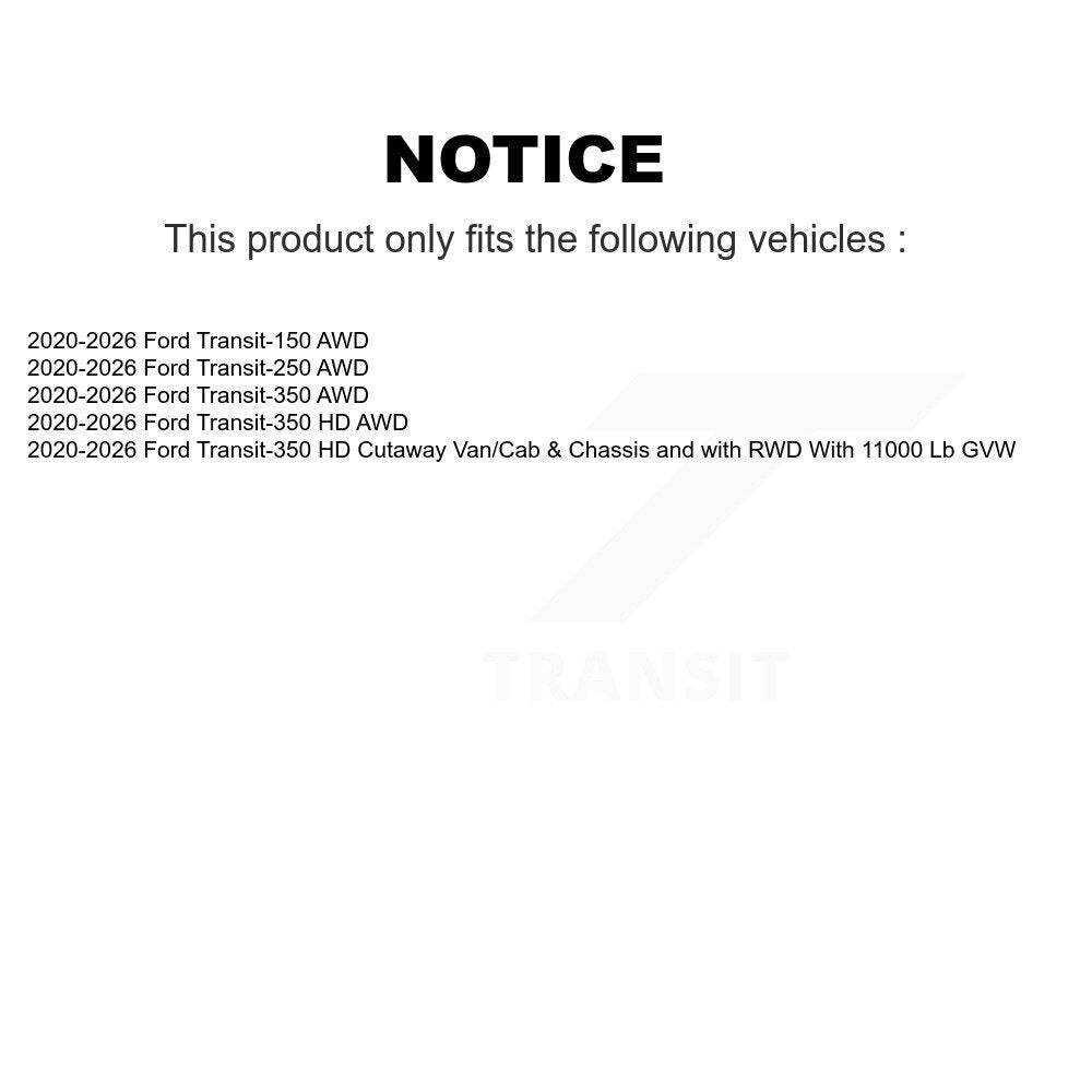 Buyers Guide for KTR-105846. Fits: 2020-2026 Ford Transit-250 Transit-350 Transit-150 HD KTR-105846