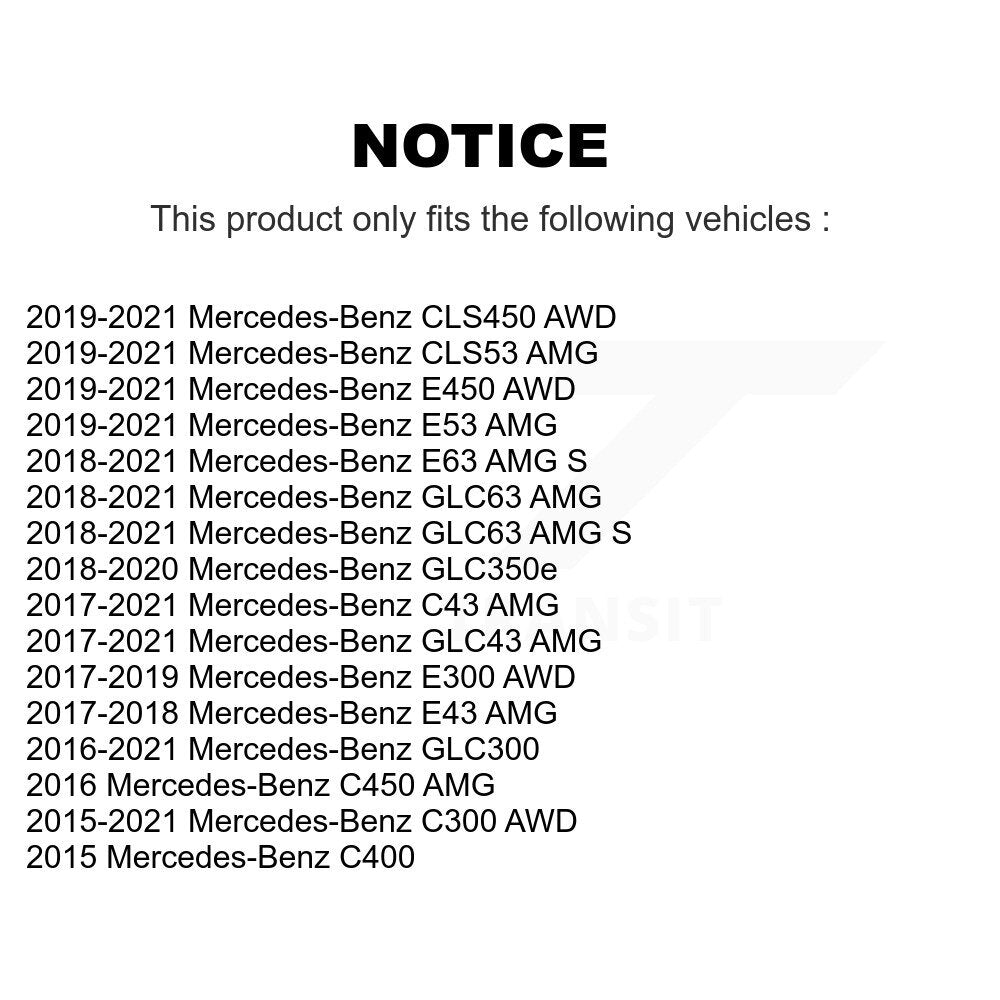 Buyers Guide for KTR-105874. Fits: Mercedes-Benz GLC300 C300 C43 AMG GLC43 E450 E300 C400 E53 C450 E63 S GLC63 CLS53 & more.
