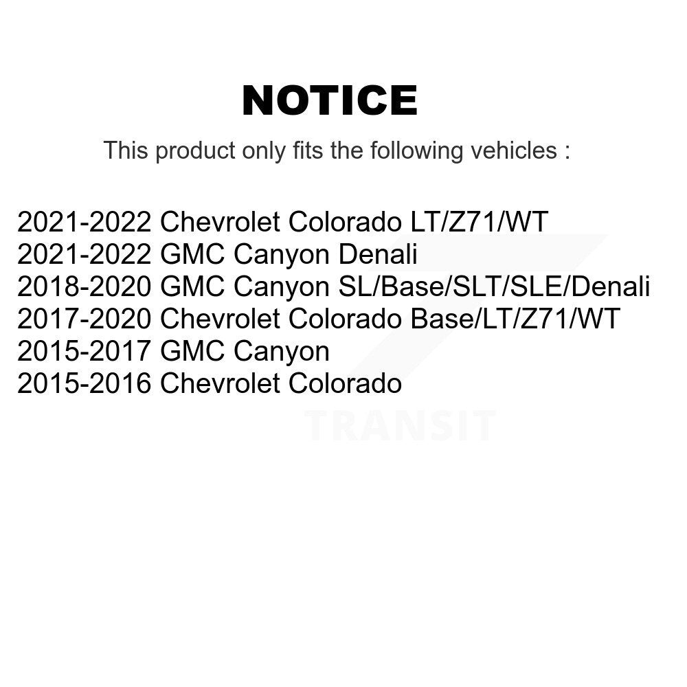 Buyers Guide for KTR-105956. Fits: Chevrolet Colorado GMC Canyon