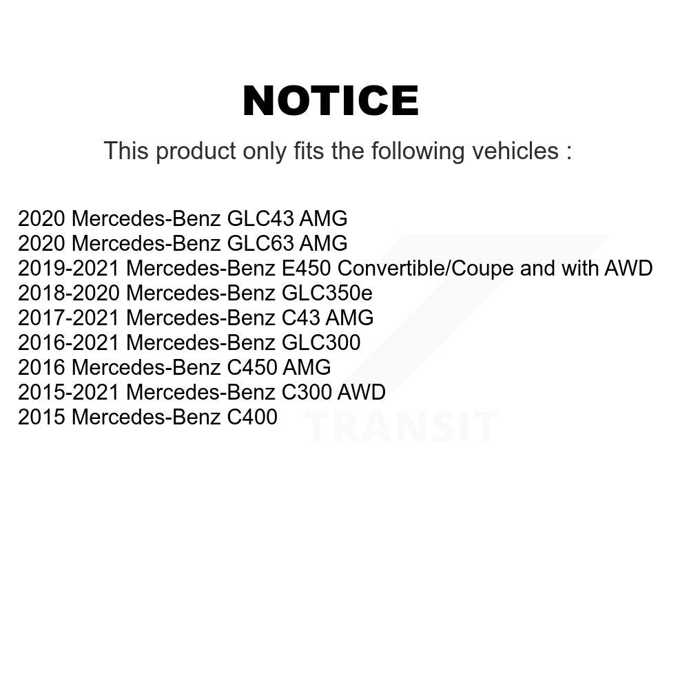 Buyers Guide for KTR-105998. Fits: Mercedes-Benz GLC300 C300 C43 AMG E450 C400 C450 GLC43 GLC350e GLC63