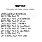 TOR Front Suspension Upper Rearward Control Arm And Ball Joint Assembly Steering Tie Rod End Stabilizer Bar Link Kit (8Pc) For Audi Q5 Sportback SQ5 A6 Quattro PHEV A7 allroad S7 S6 - KTR-106016