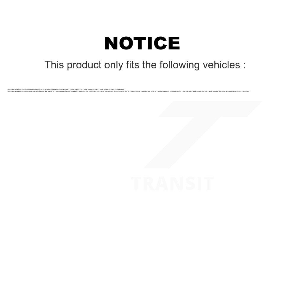TEC Front Ceramic Disc Brake Pads And Wear Sensor Kit For 2018 Land Rover Range SV Autobiography Dynamic with 5.0L With 363mm Diameter Rotor KTW-100101