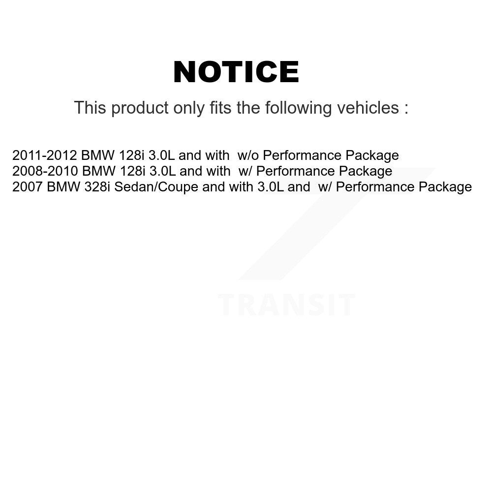 TEC Front Rear Ceramic Disc Brake Pads And Wear Sensors Kit (7Pc) For 2007 BMW 328i Sedan Coupe KTW-100820