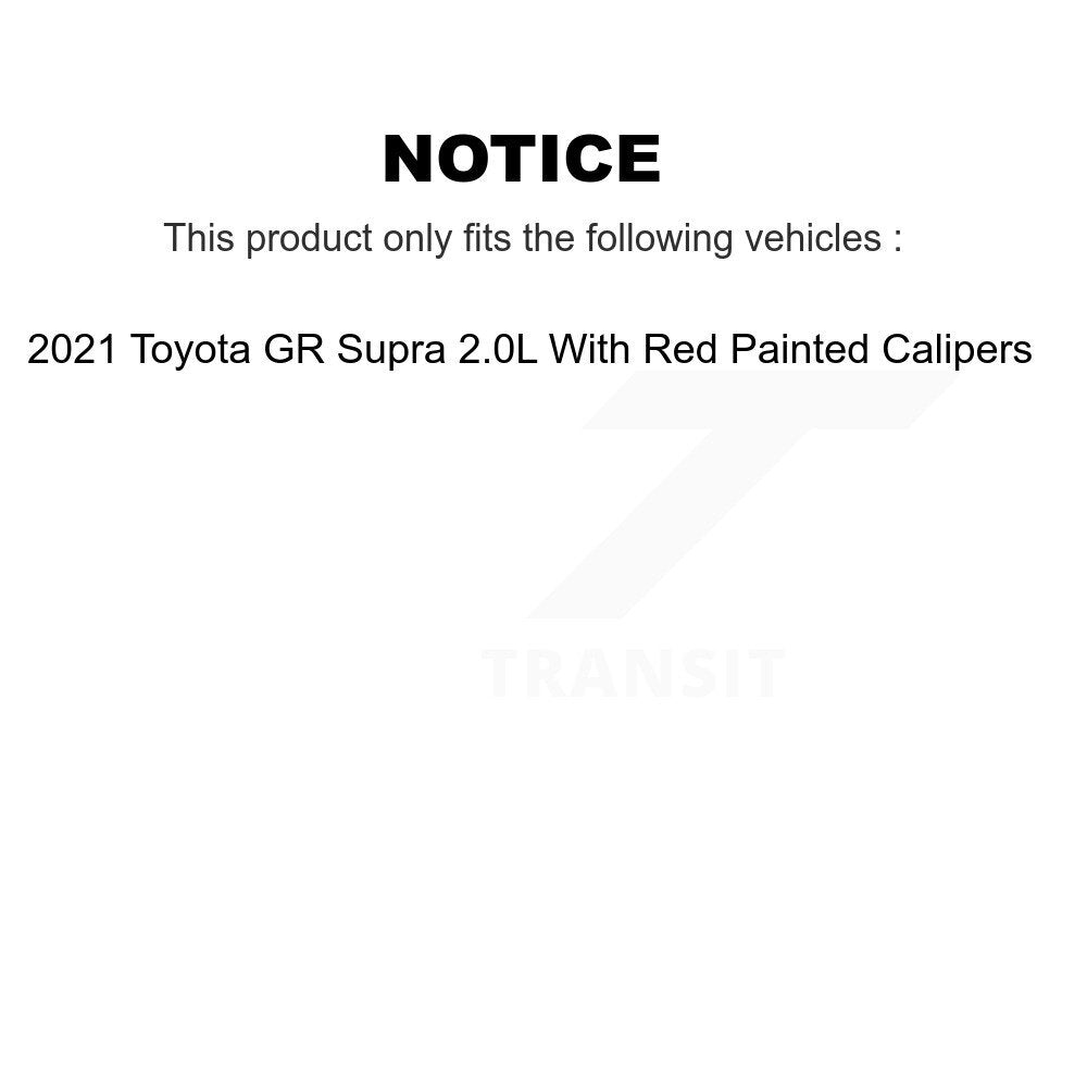 TEC Front Rear Ceramic Disc Brake Pads And Wear Sensors Kit For 2021 Toyota GR Supra 2.0L With Red Painted Calipers KTW-102174