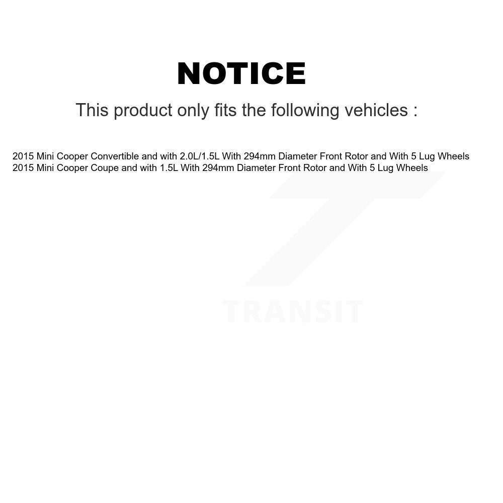 TEC Front Rear Ceramic Disc Brake Pads And Wear Sensors Kit For Mini Cooper With 294mm Diameter Rotor 5 Lug Wheels KTW-102181