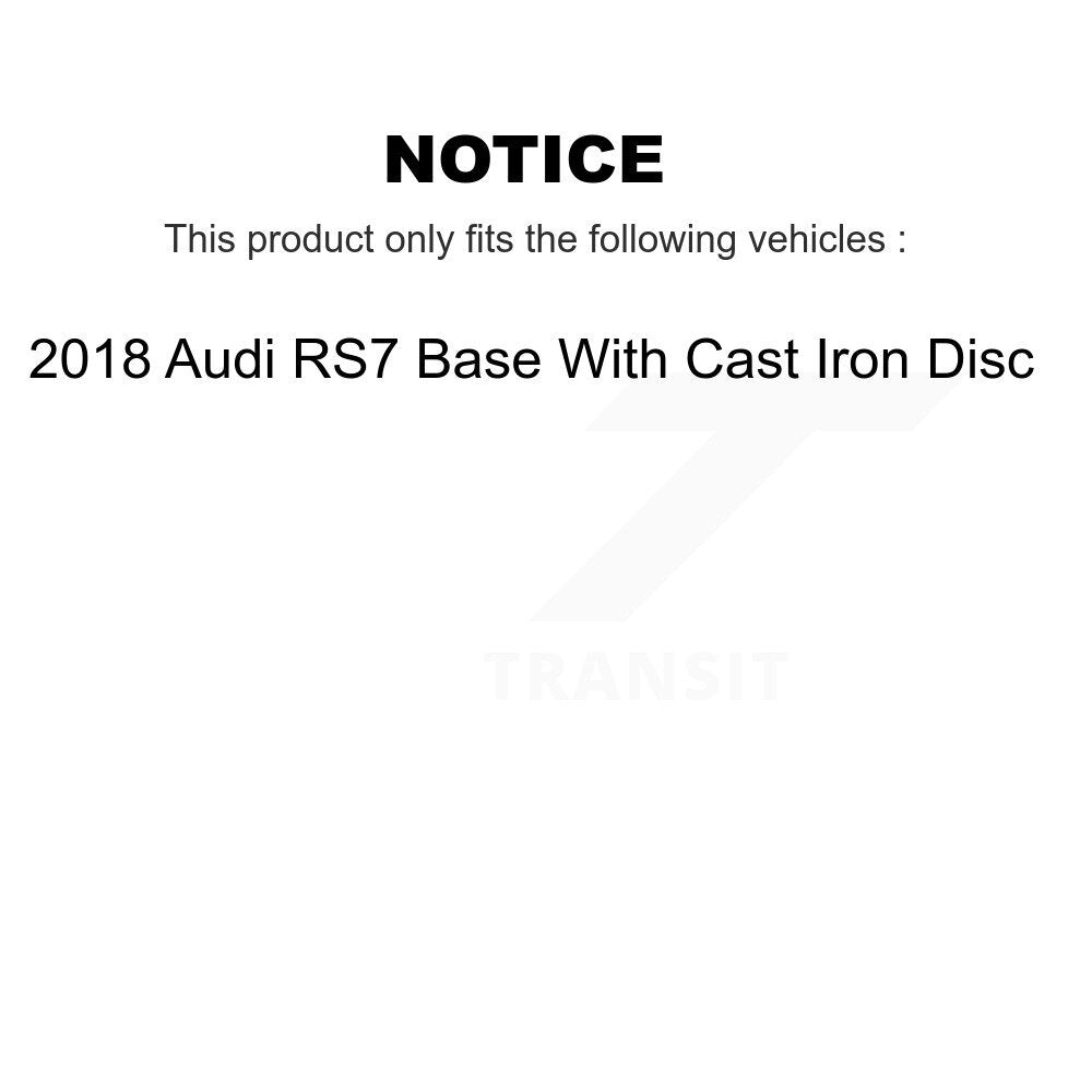 TEC Front Rear Ceramic Disc Brake Pads And Wear Sensors Kit For 2018 Audi RS7 Base With Cast Iron KTW-102221