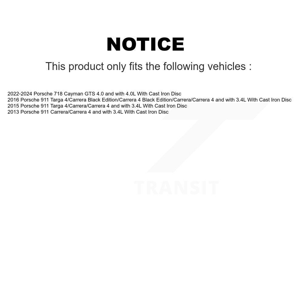 TEC Rear Ceramic Disc Brake Pads And Wear Sensors Kit For Porsche 911 718 Cayman With Cast Iron KTW-102296