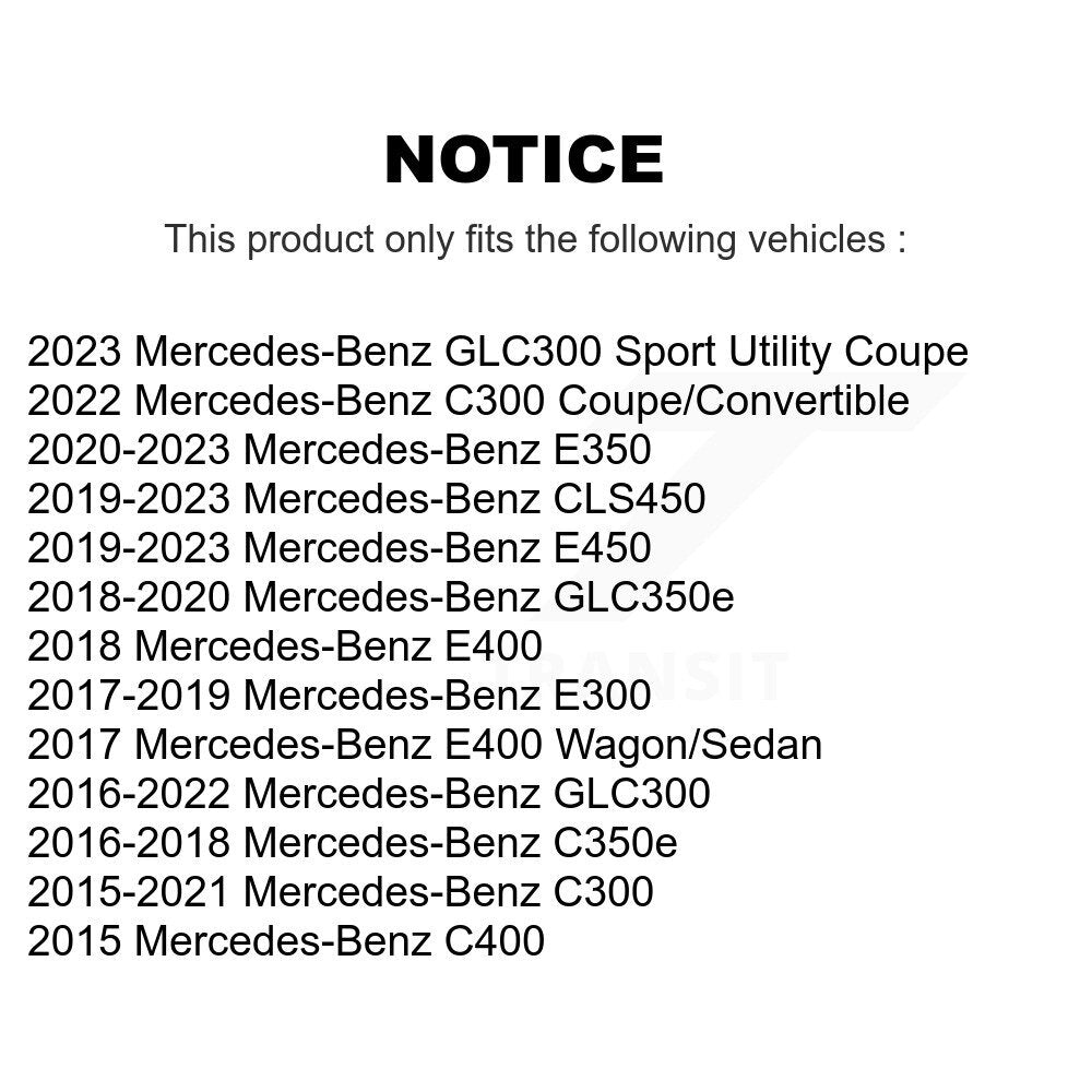 Buyers Guide for TOR-CK623600. Fits: Mercedes-Benz GLC300 C300 E450 E400 E300 C400 E350 CLS450 GLC350e C350e