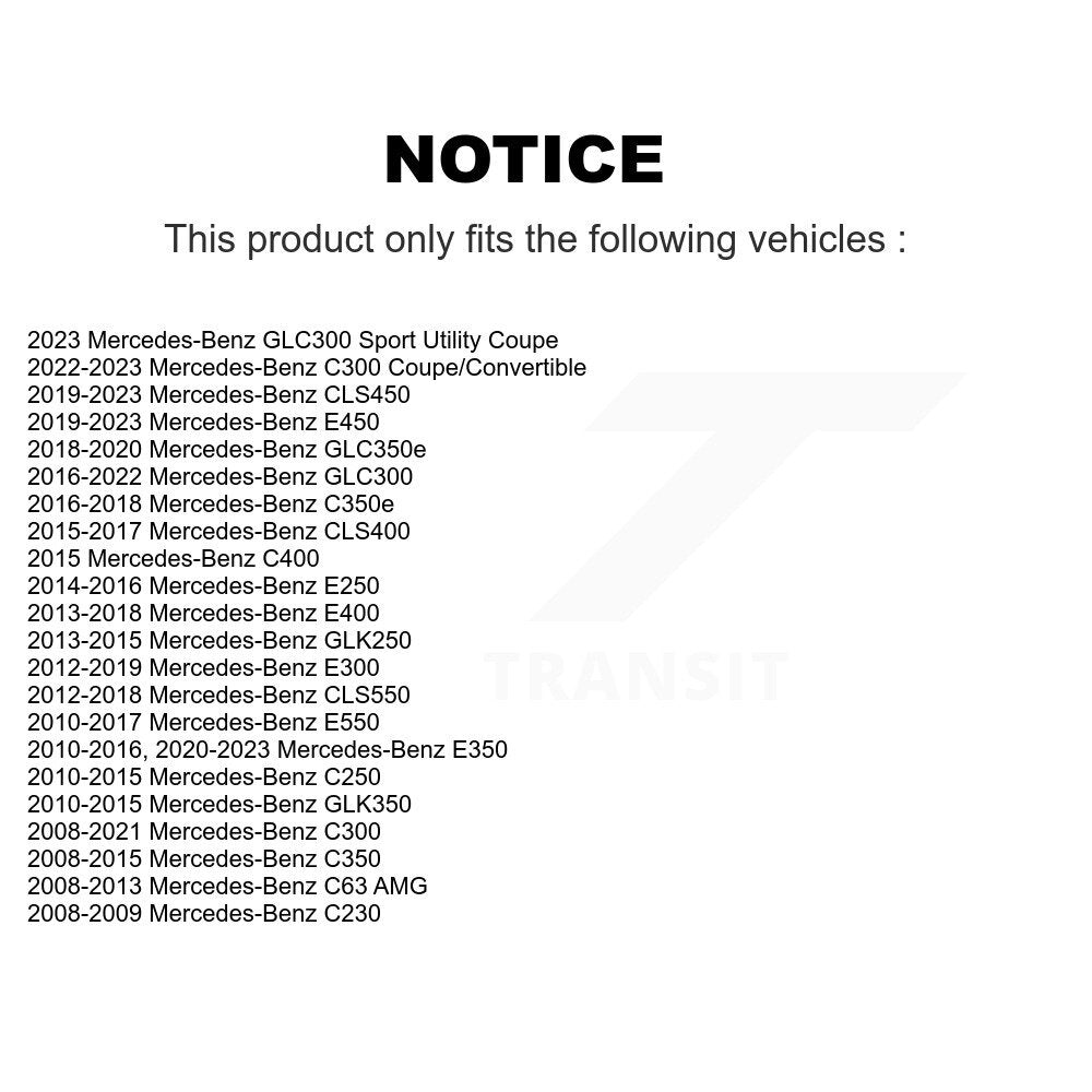 Buyers Guide for TOR-CK641424. Fits: Mercedes-Benz C300 GLC300 GLK350 E350 GLK250 C350 C250 E400 E450 E300 E550 C230 E250 & more.