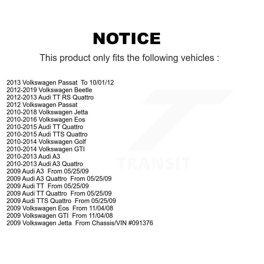 Buyers Guide for TOR-CK642013. Fits: Volkswagen Jetta Golf Beetle Passat GTI Audi Eos A3 Quattro TT TTS RS