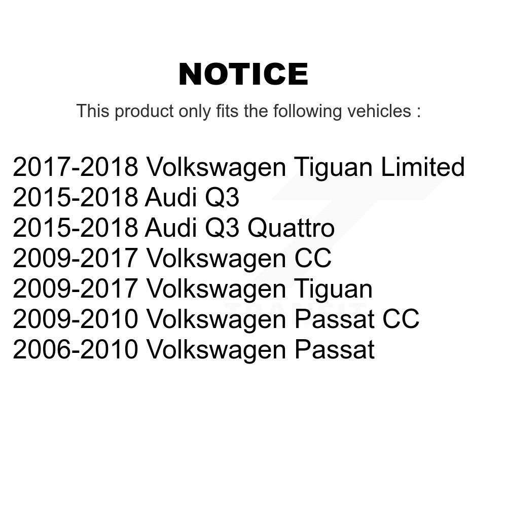 Buyers Guide for TOR-CK643261. Fits: Volkswagen Tiguan Audi Q3 Quattro Passat CC Limited