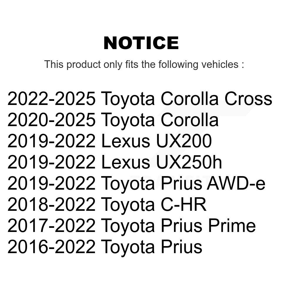 Buyers Guide for TOR-ES801550. Fits: Toyota Corolla Cross C-HR Prius Prime Lexus UX250h AWD-e UX200