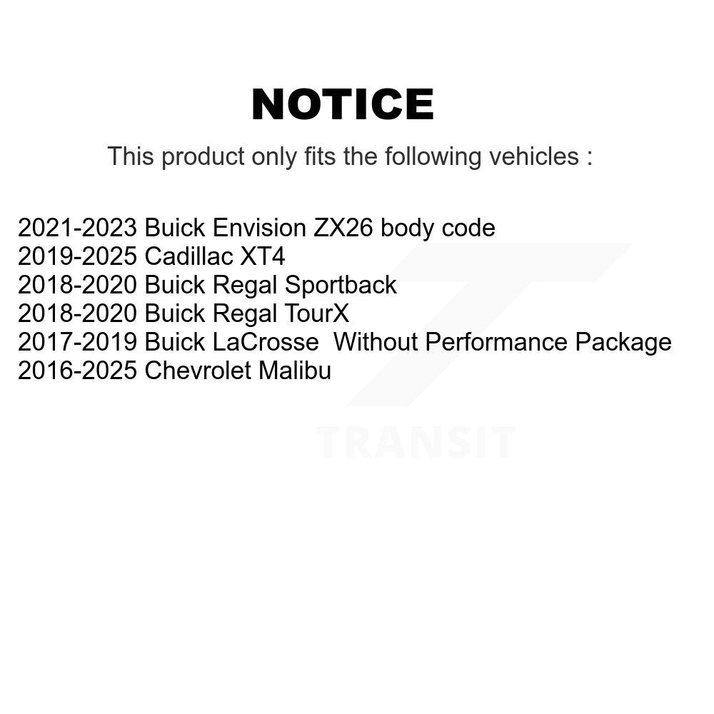 Buyers Guide for TOR-EV801304. Fits: Chevrolet Malibu Cadillac XT4 Buick Envision LaCrosse Regal Sportback TourX