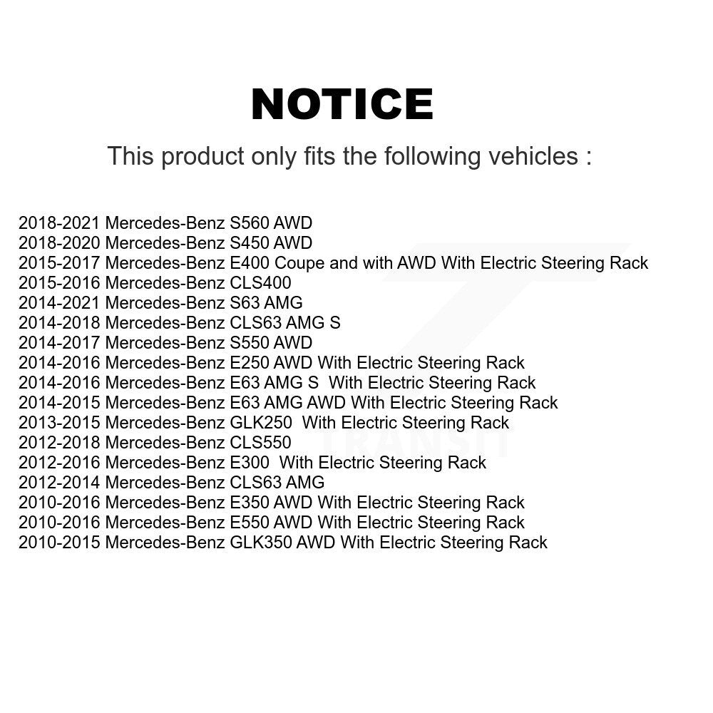 Buyers Guide for TOR-EV801429. Fits: Mercedes-Benz GLK350 GLK250 E350 E400 E550 S550 E250 CLS550 S560 S63 AMG E300 E63 S & more.