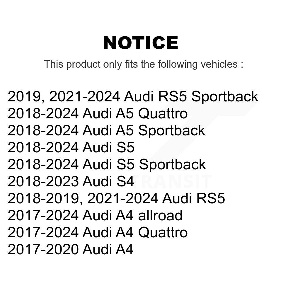 Buyers Guide for TOR-EV801758. Fits: Audi A4 Quattro A5 Sportback S5 allroad S4 RS5