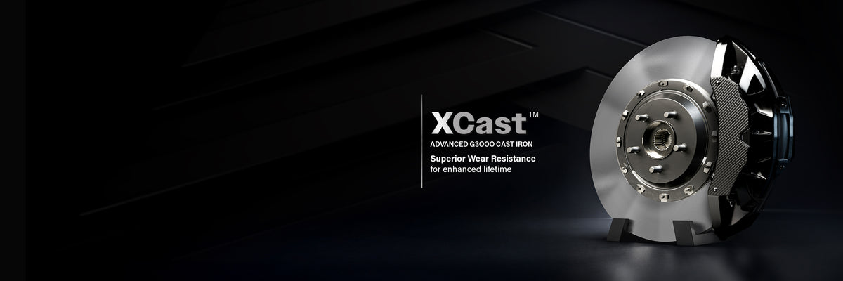 High-performance CMX brake rotors engineered with carbon-enhanced XCast G3000 iron castings for superior wear resistance, tensile strength, and unmatched braking performance.