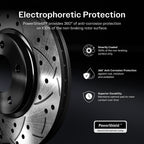 Transit Auto Front Rear Coated Drilled Slotted Disc Brake Rotors And Ceramic Pads Kit For Ford Bronco KDC-101199