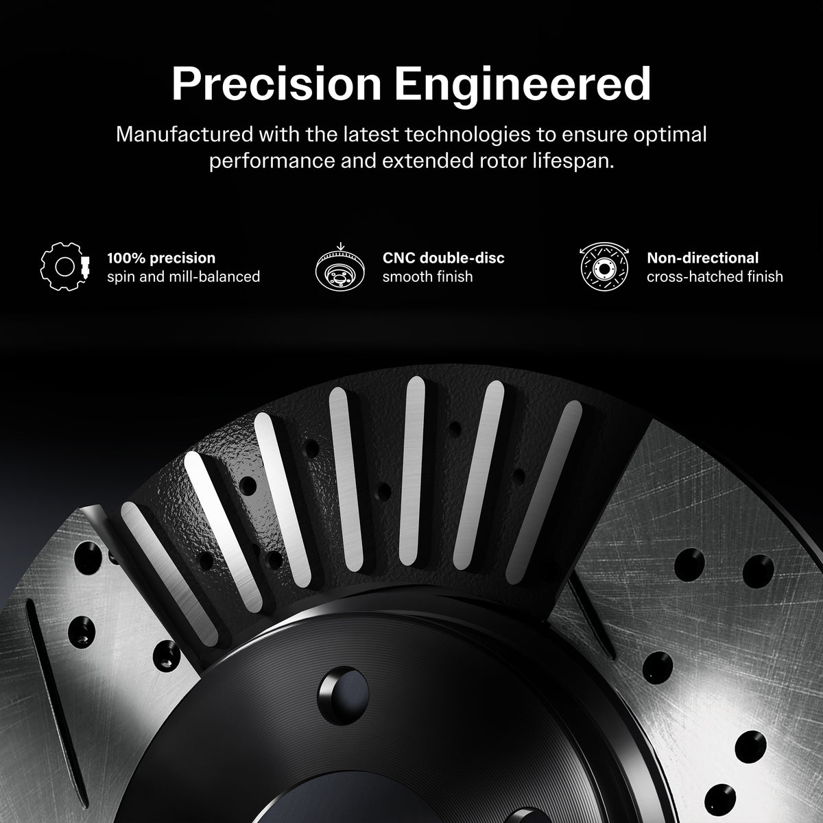 Transit Auto Front Rear Coated Drilled Slotted Disc Brake Rotors And Ceramic Pads Kit For Ford Bronco KDC-101199