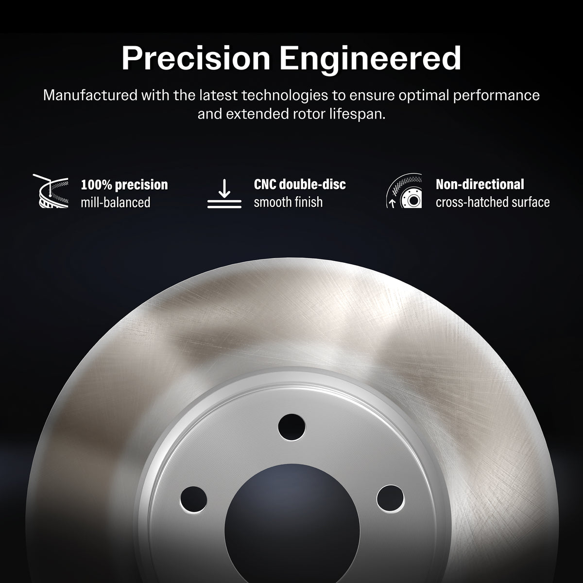 Genius Front Coated Disc Brake Rotors Pair For Genesis G80 KG-102052