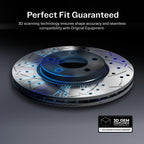 Transit Auto Front Rear Coated Drilled Slotted Disc Brake Rotors And Ceramic Pads Kit For Ford Bronco KDC-101199