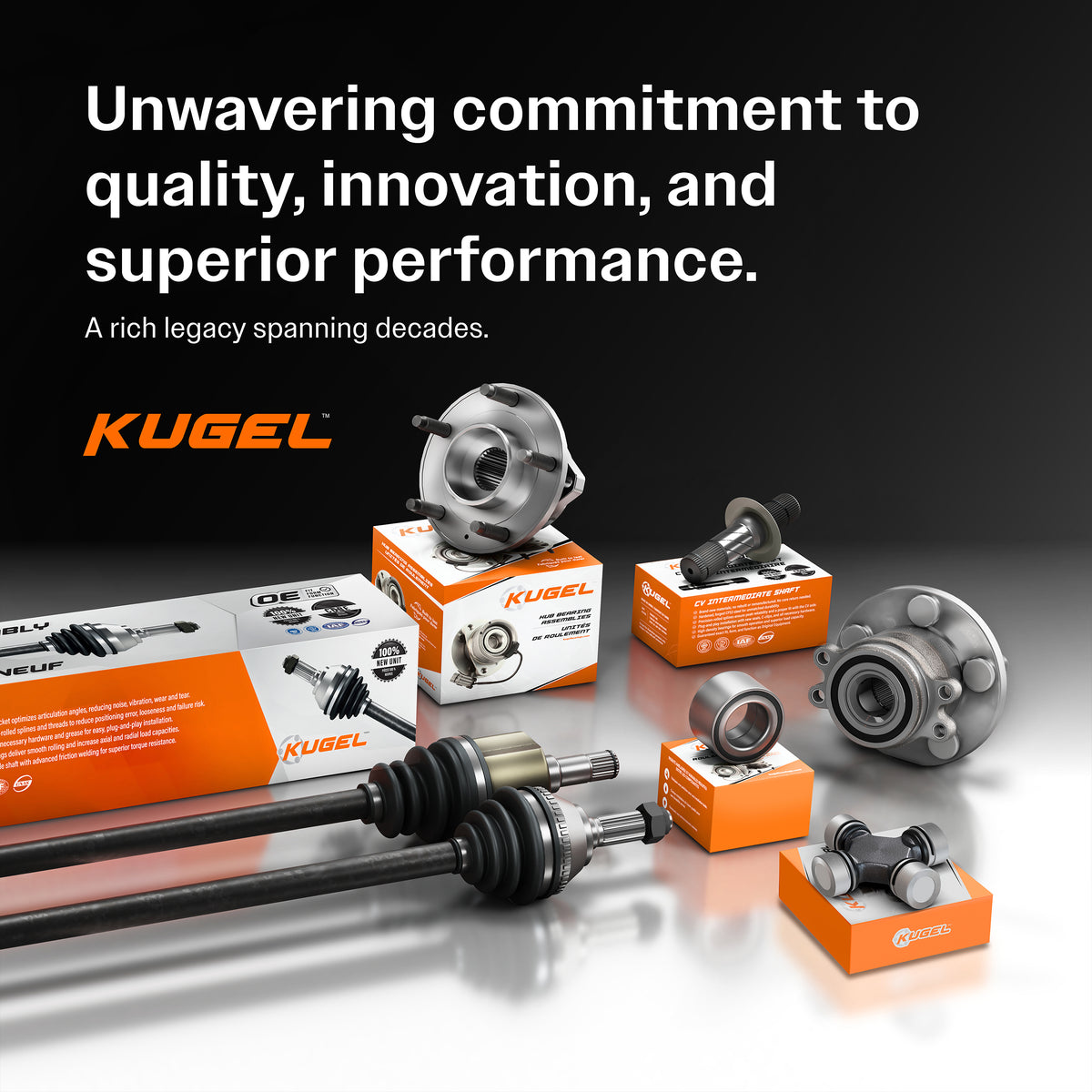 Kugel Front CV Axle Drive Shaft And Complete Wheel Hub Bearing Assembly Kit For Volkswagen GTI Jetta Eos Passat CC Audi A3 - Left Right Side (Driver Passenger) KN7-100448
